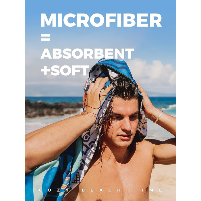 Пляжний рушник з мікрофібри OCOOPA, швидковисихаючий, великий 200x145 см, суперпоглинаючий, без піску, для чоловіків та жінок XL-2