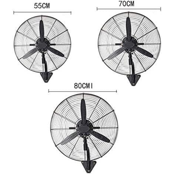 Настінний вентилятор, настінний вентилятор високого обєму повітря, промисловий вентилятор, 3 швидкості, тихий, підходить для теплиць, майстерень, фабрик, складів, ферм (колір розширення