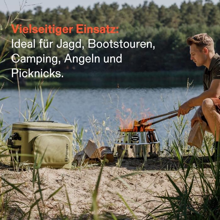 Сумка-холодильник Petromax для зберігання крижаних продуктів протягом кількох днів Незалежна від живлення та акумулятора Водонепроникна блискавка Для кубиків льоду та пакетів з льодом 22 літри Оливкова