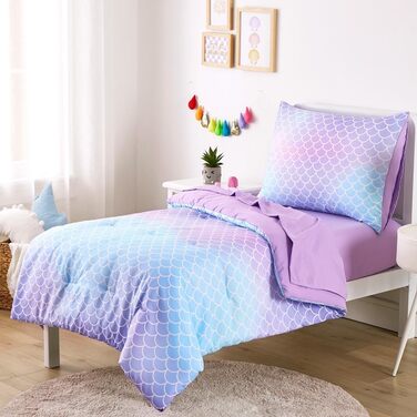 Комплект дитячої постільної білизни для дівчаток Wake In Cloud, 4 предмети, м'який комплект для дитячого ліжечка з ковдрою, прости