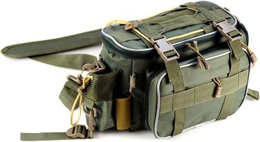 Рибальський рюкзак, сумка для риболовлі, сумка для зберігання рибальських снастей, сумки для рибальських снастей, сумка для рибальського спорядження для морської та прісноводної риболовлі (армійський зелений)