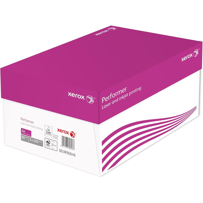Папір для друку Xerox Performer PEFC, A4, 80 г/м (210 x 297 мм), 1500 аркушів (3 x 500 аркушів), 003R90646, 3 пачки (1500 аркушів)