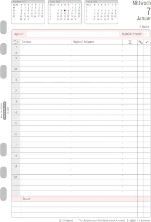 Вкладиш-календар Chronoplan 50226 2026 (щоденник A5 (148x210 мм), змінний календар для планувальників зустрічей, щоденний планувальник, ідеально підходить для детального щоденного планування, 1 день на сторінці, з універсальним перфоратором) білий