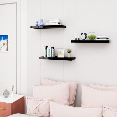 Настінна полиця WOLTU Volato, Плаваюча настінна дошка, Глянцевий чорний колір, Плаваюча полиця, Полиця для CD/DVD, Книжкова полиця, Дерев&39яна дошка, 120 x 22,9 x 3,8 см, RG9484sz, 120 см, Чорний