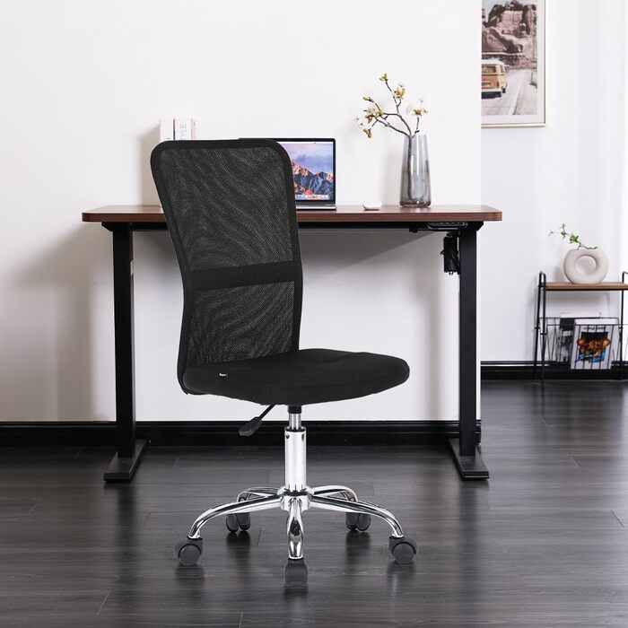 Ергономічне офісне крісло Mingone, сітчасте стільце для столу, регульоване по висоті крісло, поворотне на 360 комп&39ютерне крісло з поперековою опорою, вантажопідйомність до 120 кг, чорна сітка
