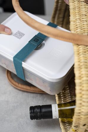 Набір для вакуумного зберігання продуктів ZWILLING Fresh & Save, 16 предметів контейнери, банки та пакети, з ручним вакуумним насосом, блакитно-морський колір