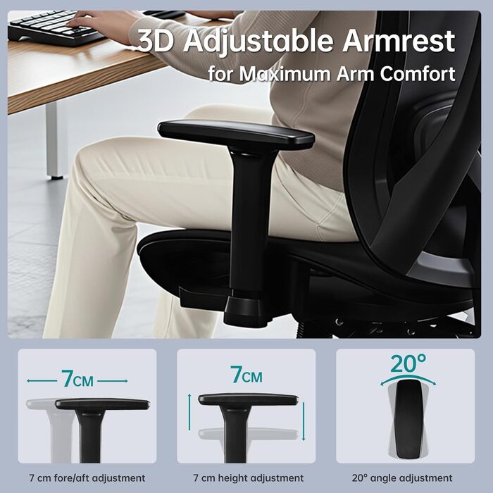 Ергономічне офісне крісло Storeo Imp, до 150 кг, карбонова сітка / метал, чорний