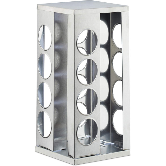 Карусель спецій Relaxdays з 16 баночками для спецій, що обертається на 360, прозорі банки для спецій для посипання, нержавіюча ста