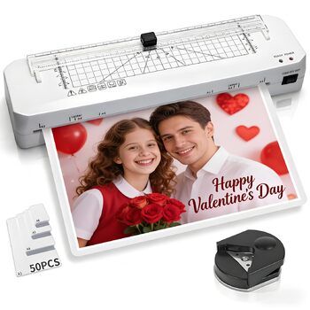 Ламінатор, ламінатор A3 з вбудованим різаком, швидкий нагрів, холодне та гаряче ламінування з 50 пакетами для ламінування, ламінатор для дому та офісу (ламінатор A3 50 пакетів)