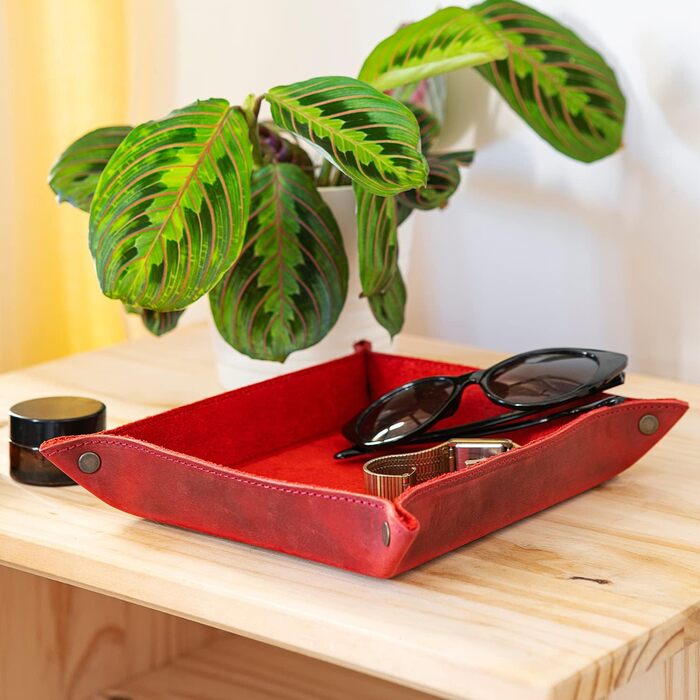 Піднос Londo з натуральної шкіри - шкіряний органайзер, практична коробка для зберігання - для гаманців, годинників, ключів, монет, мобільних телефонів та канцелярського приладдя, норка