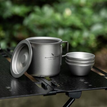 Титанова одношарова чашка для чаю та кави Boundless Voyage, портативний посуд для напоїв на відкритому повітрі, 220 мл, 350 мл, 500 мл (Ti3059D-500ml)
