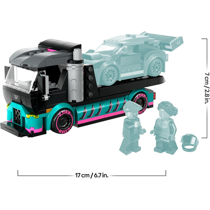 Конструктор LEGO City 60406, Автотранспортер з гоночним автомобілем, 328 деталей