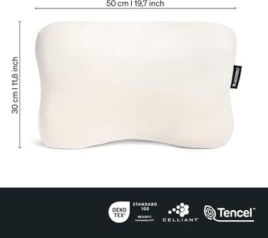 Наволочка BLACKROLL Преміум Комфорт чохол на подушку для відновлення (50 30 см), Tencel Lyocell та CELLIANT, охолоджувальний ефект та повітропроникний колір Білий/Зелений