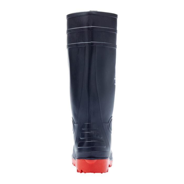 Гумові чоботи Blackrock зі сталевим носком, захисні чоботи S5 FO SR, чоловічі та жіночі гумові чоботи з ПВХ нітрилу, що праються, садові, широка нога, будівельні, робочі, розмір 12, чорні