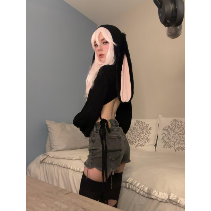 Косплей Сексуальний костюм Зайчика Косплей Білизна для жінок Костюми тварин Боді Зайчик Чорний XS-M