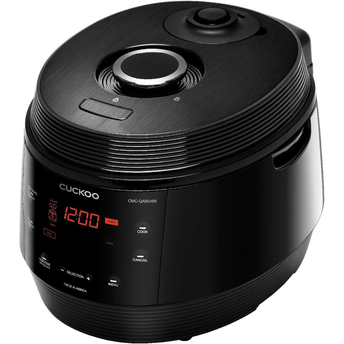 Мультиварка CUCKOO CMC-QAB549S Premium ICOOK Q5 8-в-1, 10 попередньо встановлених режимів, чорна