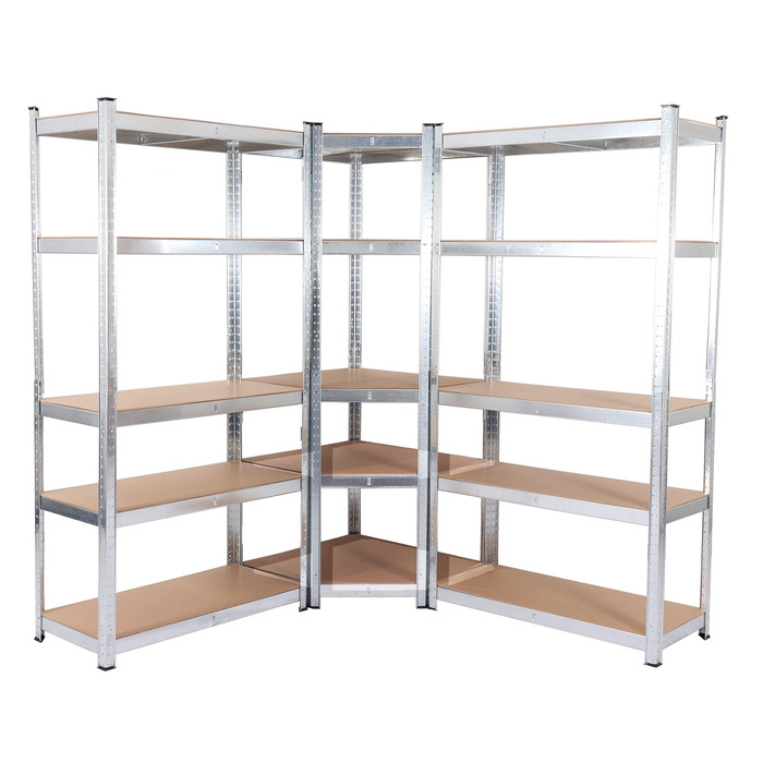 Комплект стелажів для зберігання Panorama24, оцинкований, вантажопідйомність до 2625 кг, полиця, полиця для підвалу, полиця без болтів, полиця для майстерні, полиця для важких робіт, кутова полиця