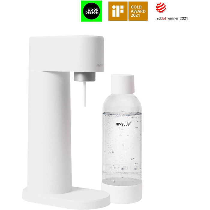 Деревний поновлюваний деревний композитний виробник газованої води з пластиковою пляшкою без BPA об'ємом 1 л (без балона CO2) - білий один розмір білого кольору