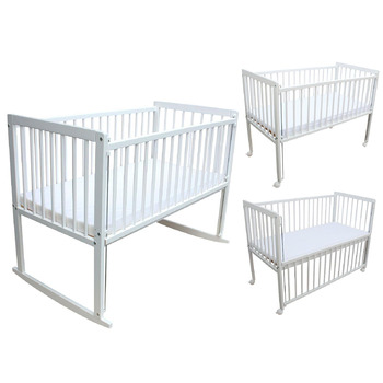 Дитяче ліжко/приліжко/колиска Micoland 3-в-1 120x60 см з матрацом білого кольору