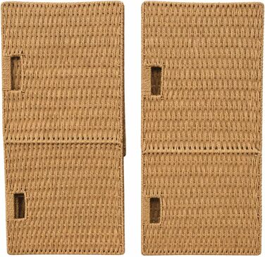 Плетений кошик для зберігання з ротанга комплект з 2 шт. , 33x38x33 см, великі складні кошики з ручками та металевим каркасом підходить для вставок Kallax та кубічних полиць, полиця-кошик для вітальні та спальні