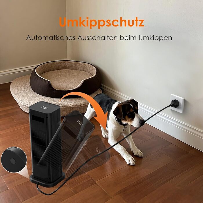 Енергозберігаючий вентилятор-обігрівач Minthouz, керамічний вентилятор-обігрівач потужністю 2000 Вт з PTC, електричний обігрівач з 3 режимами та термостатом, пульт дистанційного керування, цифровий світлодіодний дисплей, 12-годинний таймер, коливання 70, 