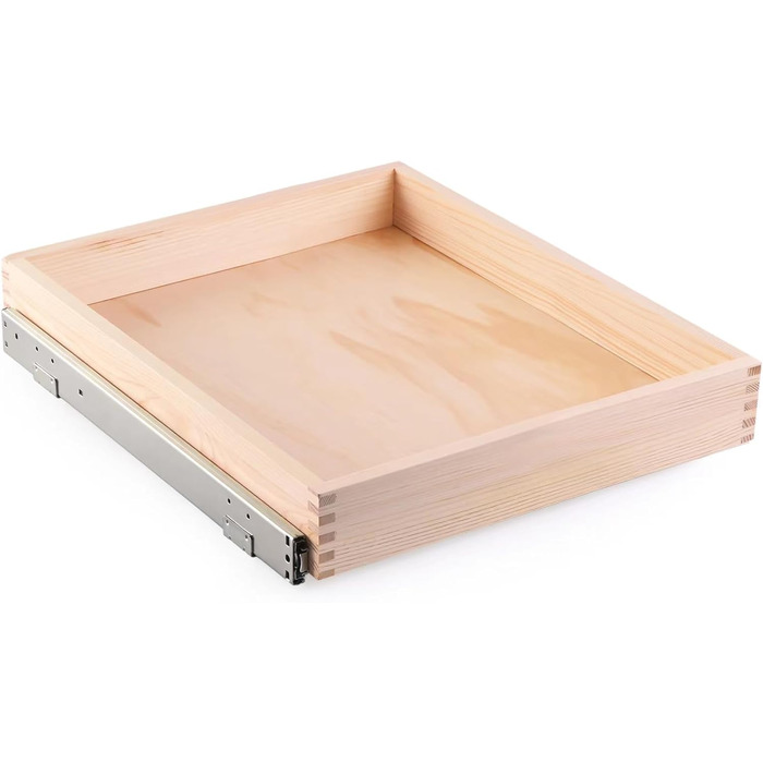 Висувні шухляди для шаф, 58,9 см Ш х 53,3 см Д, м'яке закриття, висувні, дерев'яні, органайзер для зберігання, для кухні, вимагає