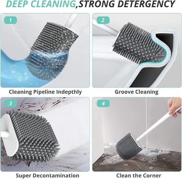 Щітка для туалету силіконова, щітка для туалету силіконова з тримачем для швидкого висихання, щітка для туалету настінна та стояча