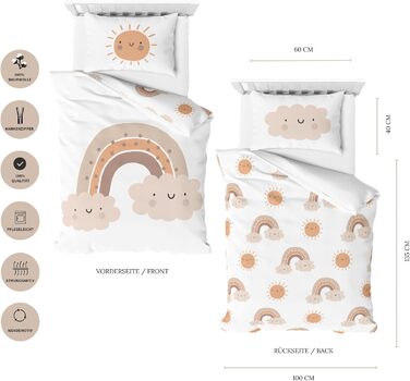 Дитяча постільна білизна бобер/фланель - Дитяча постільна білизна Little Sunrise м'яка та затишна для дівчаток та хлопчиків - 100