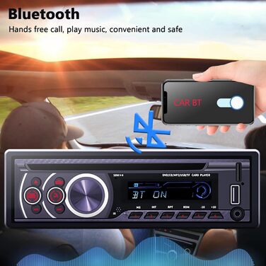 Автомобільна стереосистема Podofo 1 Din CD DVD Bluetooth Handsfree 1Din Автомобільна радіостанція FM USB SD AUX MP3 CD програвач Автомобільна стереосистема з пультом дистанційного керування