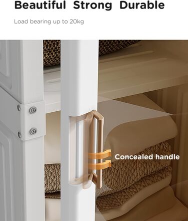 Шафа Dripex, шафа 104 x 170 x 50 см (Ш x В x Г), легке складання, складна багатофункціональна шафа з рейкою для вішалок, магнітні двері, для спальні-вітальні, білий колір, 11 дверей з 2 рейками для вішалок