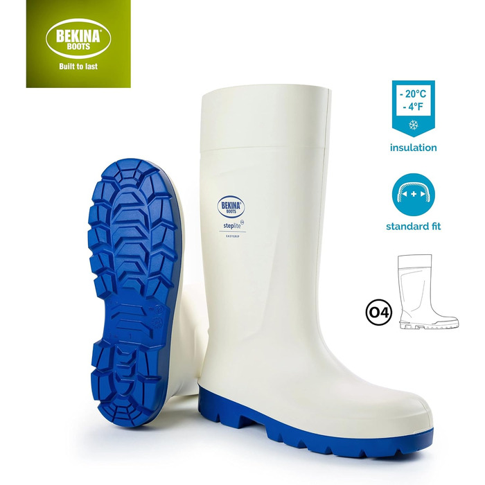 Захисні черевики Steplite Easygrip O4 для чоловіків та жінок без сталевого підноска, нековзні робочі черевики, стійкі до хімічних мийних засобів, для харчової промисловості, ізолюючі, білі, EU 47. (EU White, без сталевого підноска)