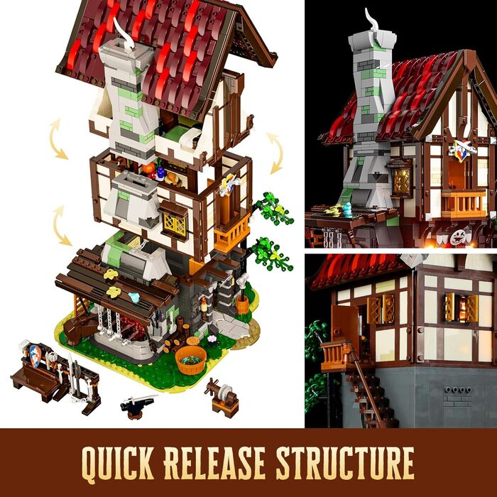 Конструктор FUNWHOLE Medieval Forge Building Blocks Set F9040, 1595 деталей, середньовічна тематика