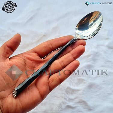 Набір столових приборів ручної роботи в середньовічному стилі 3-предметний (ніж, виделка, ложка) зі шкіряним чохлом Подарунковий набір для кухні, кемпінгу та барбекю HFTC04x