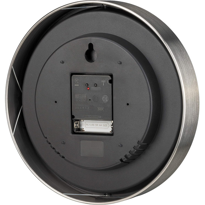 Настінний радіокерований годинник Bresser MyTime ND Thermo-Hygro з безшумним радіокерованим механізмом, рамою з нержавіючої сталі