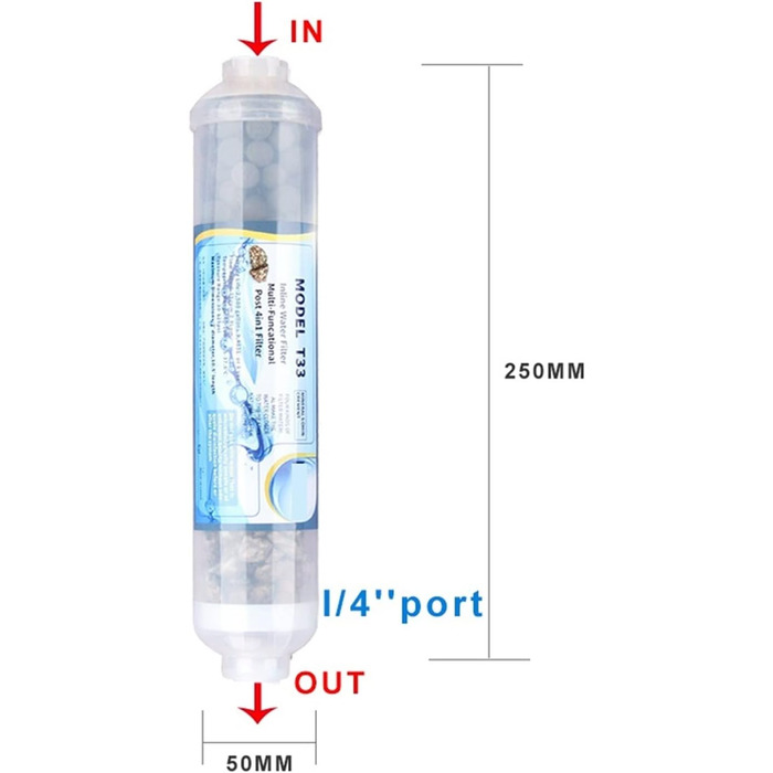 Фільтр для води під раковиною. Мінералізуючий слабколужний багатоступеневий фільтр із каменю Майфан з фільтром дальнього інфрачервоного випромінювання PH/кальцію з 2-компонентним розємом (6t 6 точок)