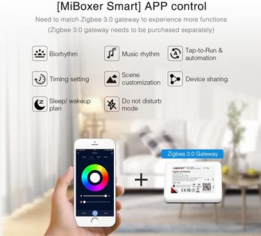 Диммер Milight Miboxer Zigbee3.0, одноколірний контролер світлодіодної стрічки, 12 В/24 В, сумісний із додатком Zigbee Storeo Echo / голосовим керуванням, (FUT106z)