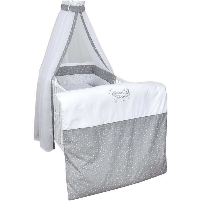 Комплект дитячого ліжка Generic Baby Deluxe 70x140, що трансформується в дитяче ліжко White Sweet Dreams, матрац (з шухлядою), 144Д x 76Ш x 87В см