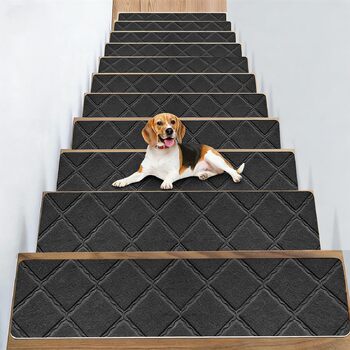 Килимки для сходів, 15 шт. , самоклеючі килимки для сходів для приміщень, 76 x 20 см, протиковзкий килимок для сходів, самоклеючий для дерев&39яних сходинок, безпечний килимок для сходів для дітей, людей похилого віку, домашніх тварин, темно-сірий B-темно