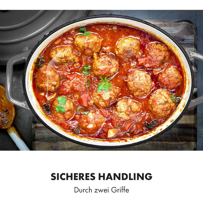 Велика каструля для барбекю з кришкою вогнетривка чавунна каструля емальована 33 см каструля об'ємом 5,5 л каструля підходить для