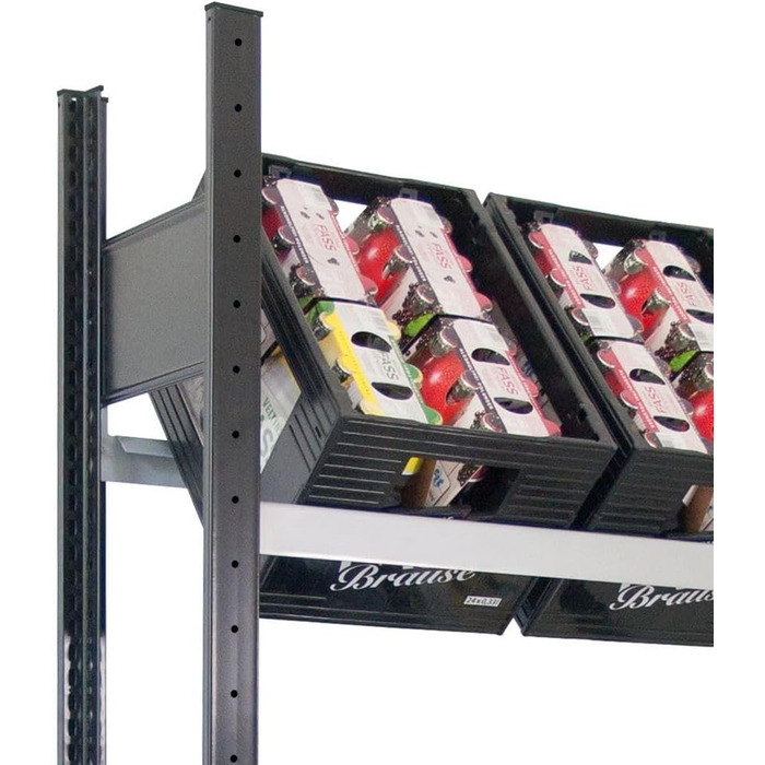 Базовий стелаж SCHULTE Lagertechnik, стелаж для напоїв 1800 x 1000 x 300 мм (В x Ш x Г), чорний/сріблястий, 3 рівні для 9 напоїв