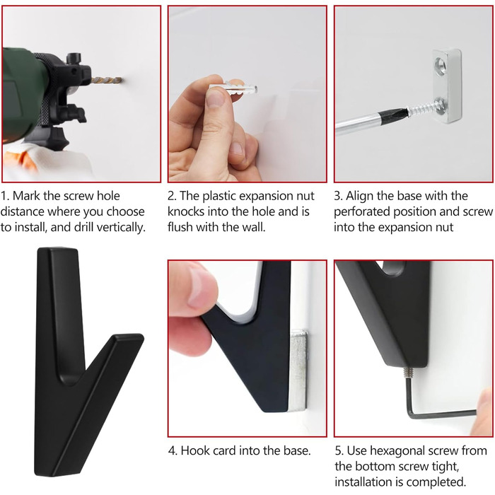 Комплектів гачків для пальто чорний матовий, гачки для пальто акустичні панелі чорні, гачки для пальто з цинкового сплаву, гачки д