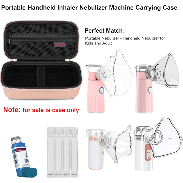 Чохол для портативного ручного інгалятора-небулайзера для дорослих і дітей, дорожній чохол для розпірки астматичного інгалятора, тримач для ручного інгалятора-небулайзера, рожеве золото