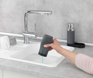Ополіскувач сірий, 250 мл кожна, багаторазова станція для миючих засобів і мила, 15 x 18 x 7 см, сірий