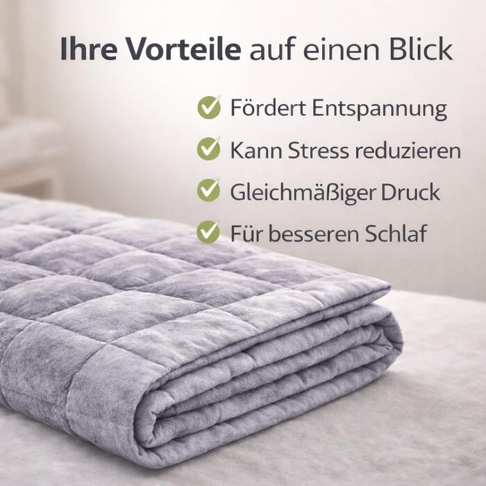 Обтяжена ковдра 6,5 кг 135x200 см зі скляними намистинами, можна прати в пральній машині, 100 бавовна, дихаюча для кращого сну