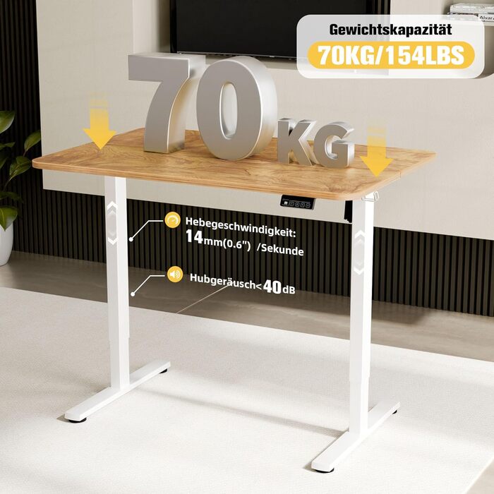 Рама столу ERGOMAKER з регулюванням висоти, функцією пам&39яті та плавним пуском/зупинкою, 2-рівнева телескопічна регульована по висоті рама столу, електрична рама столу (білого кольору), рама з одним двигуном, білий колір