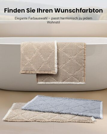 Великий комплект килимків для ванної кімнати з 2 предметів, нековзний килимок для ванної, що миється, сірий килимок для ванної, килимок для ванної в стилі бохо, ромбічні килимки для ванної кімнати, декор для пральні, 51 x 120 см килимок для ванної 46 x 77