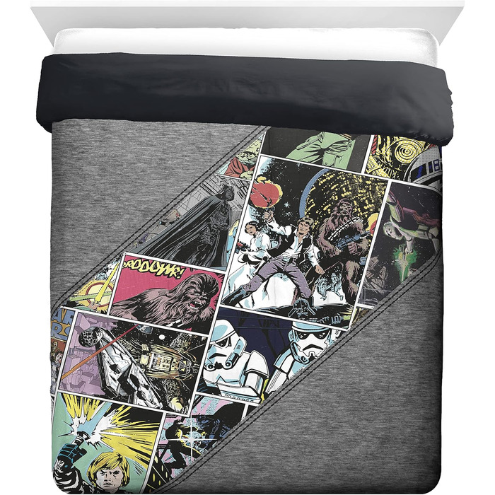 Комплект ковдри та наволочок Jay Franco Star Wars Comic Queen - надзвичайно м'яка дитяча постільна білизна - стійка до вицвітання