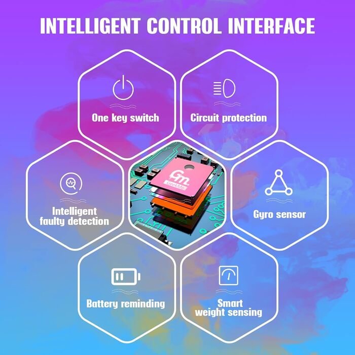 Гіроскутери GeekMe 6,5 дюймів з двома двигунами, 2 колесами та світлодіодними ліхтарями, Bluetooth, фіолетовий колір