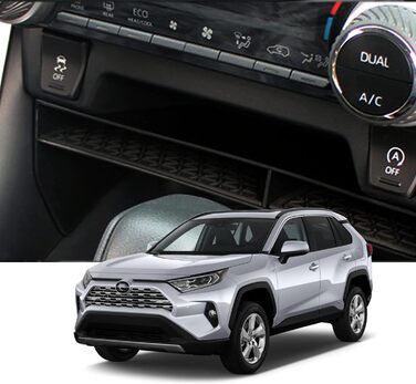 Ящик для зберігання на центральній консолі Coleya сумісний з Toyota RAV4 2019-2024, аксесуари RAV4 Бардачок з центральним підлокітником, органайзер підлокітника RAV4 з нековзним килимком (чорний) для центральної консолі чорний