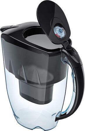 Фільтр для води AQUAPHOR Jasper Black вкл. 1 фільтр MAXFOR I Зменшує вапняний наліт і хлор I Графин на 2,8 л I Столовий фільтр для води I Розміщується в дверцятах холодильника.